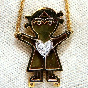 Diamonds Emoji Necklace 14kt yellow gold*